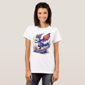 T-shirt Dragon avec balle de feu (Devant entier)