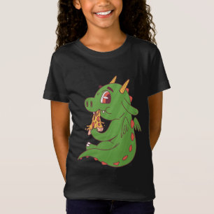 T-Shirt Dragon Baby Manger Yummy Pizza Slice Design
