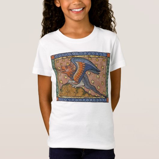 T-Shirt Dragon Bestiaire Médiéval c. 1270 (Devant)