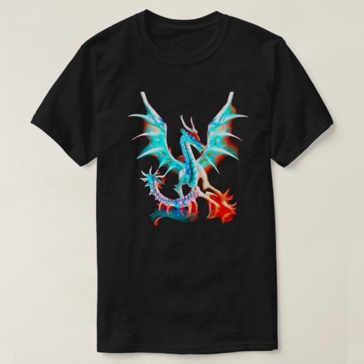 t-shirt dragon bleu (Design devant)
