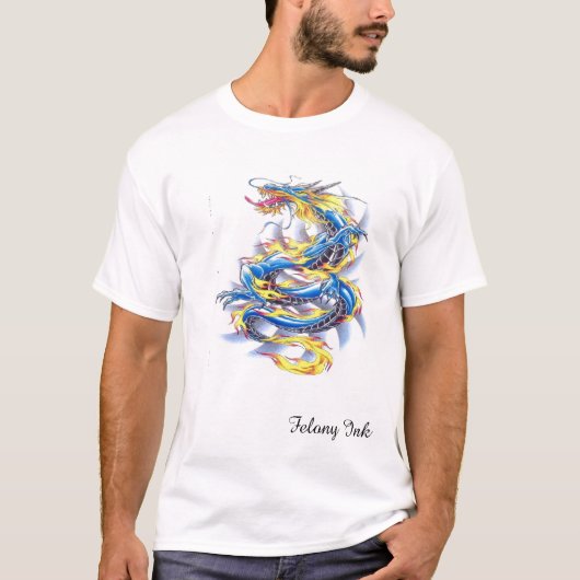 T-shirt Dragon bleu (Devant)