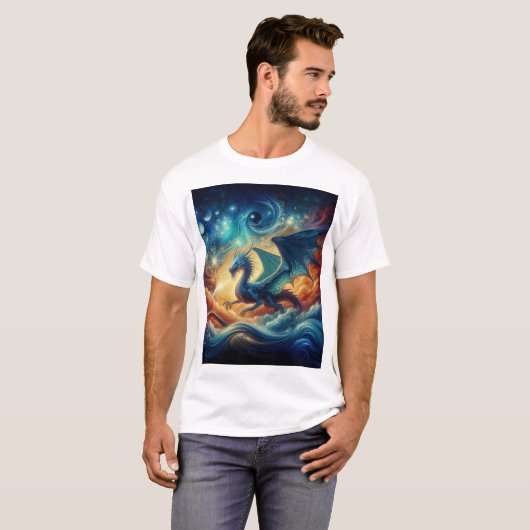 T-shirt Dragon bleu (Devant entier)