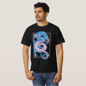 T-shirt dragon bleu chinois (Devant entier)