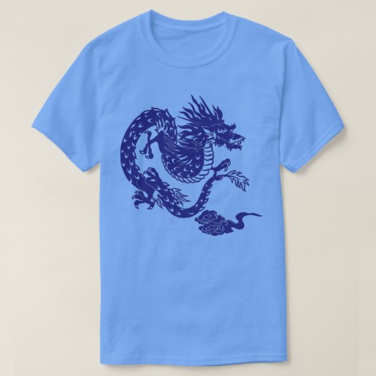 T-shirt Dragon bleu japonais (Design devant)