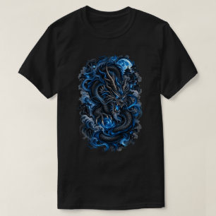 T-shirt Dragon Bleu Mystique Fantastique Japonais