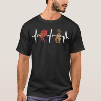 T-shirt Dragon Bloodhound Heartbeat Dog Lover 