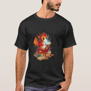 T-shirt Dragon Books Imaginaire Hobby Reading Children Sch