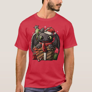 T-shirt Dragon Cadeau mignon Funny Christmas Light