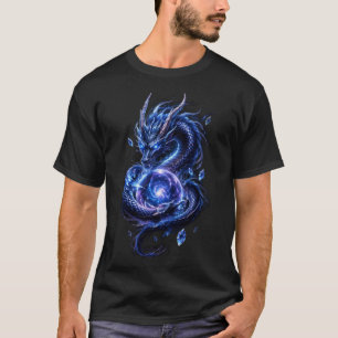 T-Shirt Dragon Céleste Bleu Fantaisie Japonaise