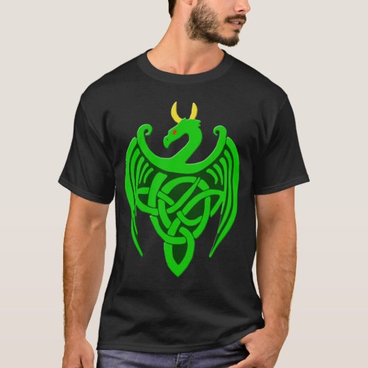 T-shirt Dragon Celtique Vert (Devant)