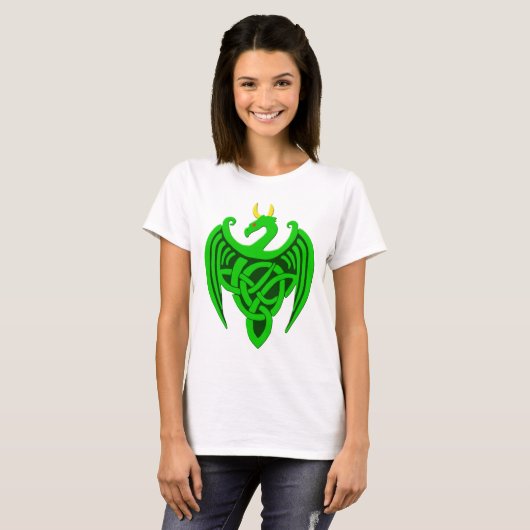 T-shirt Dragon Celtique Vert (Devant entier)