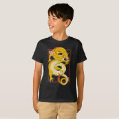 T-shirt dragon chinois jaune (Devant entier)