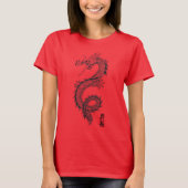 T-shirt dragon chinois pour dames (Devant)