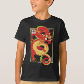 T-shirt dragon chinois rouge (Devant)