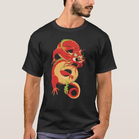 T-shirt Dragon chinois rouge (Devant)