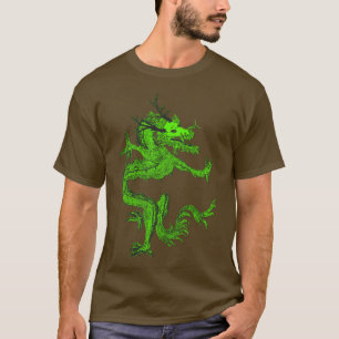 T-shirt Dragon Chinois Traditionnel Coloré Bleu dans la Lu