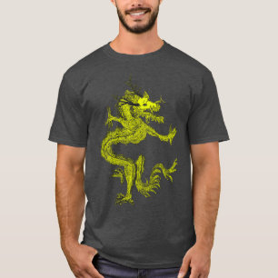 T-shirt Dragon Chinois Traditionnel Coloré Bleu dans la Lu
