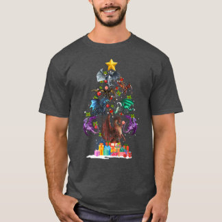 T-shirt Dragon Christmas Tree Funny Amant Noël