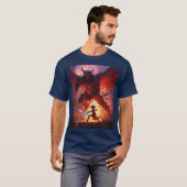 T-shirt Dragon contre Chevalier (Devant entier)