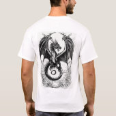 T-shirt "Dragon d'ardoise blanche : Emblème de l'éternité" (Dos)