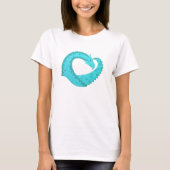 T-shirt Dragon de coeur du Verdigris en blanc (Devant)