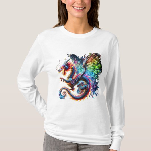 T-shirt Dragon de feu coloré (Devant)