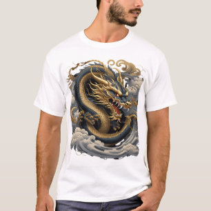 T-Shirt Dragon de Feu Doré – Puissance Mythique