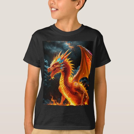 T-shirt Dragon de feu et de glace (Devant)