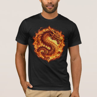 T-shirt Dragon de feu orange ardent Cadeau pour hommes