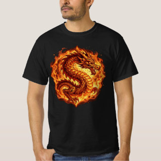T-shirt Dragon de feu orange ardent Cadeau pour hommes
