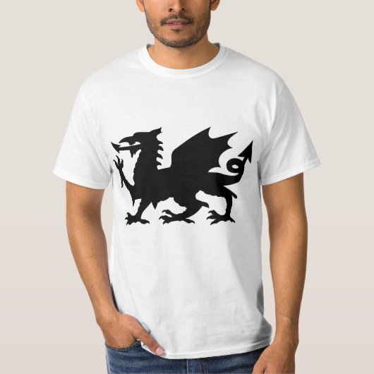T-shirt Dragon de Galles Noires Silhouette Tee (Devant)