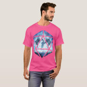 T-shirt Dragon de glace Ciel bleu D20 (Devant entier)