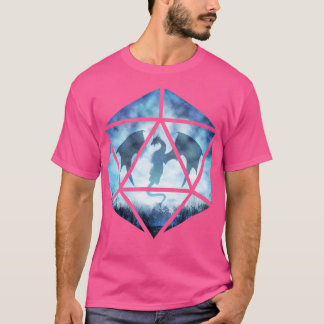 T-shirt Dragon de glace Ciel bleu D20