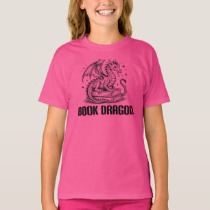 T-shirt Dragon de livre, Lectrice de fantasy