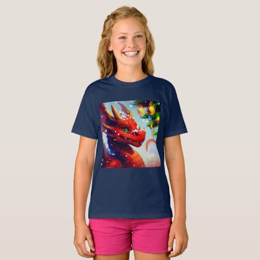 T-shirt Dragon de Noël 2 (Devant entier)