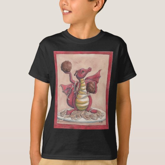 T-shirt Dragon de spaghetti de vol (Devant)