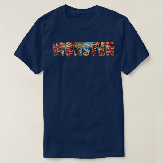 T-shirt Dragon design in monster spelling (Design devant)