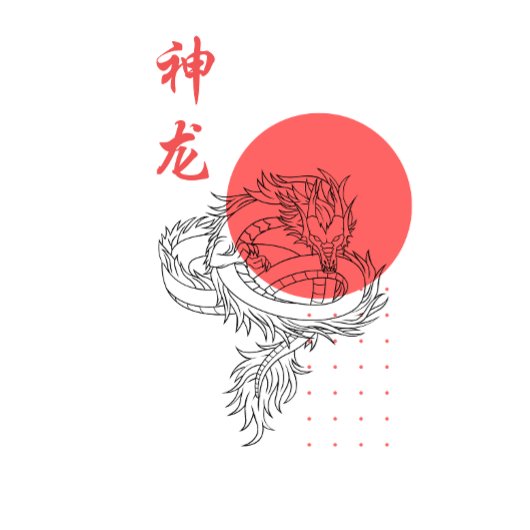 T-shirt Dragon Divin dans le Soleil Levant