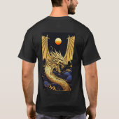 T-shirt "Dragon d'or à l'aube : une fusion vaporwave" (Dos)