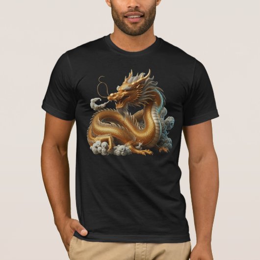 T-shirt dragon doré (Devant)