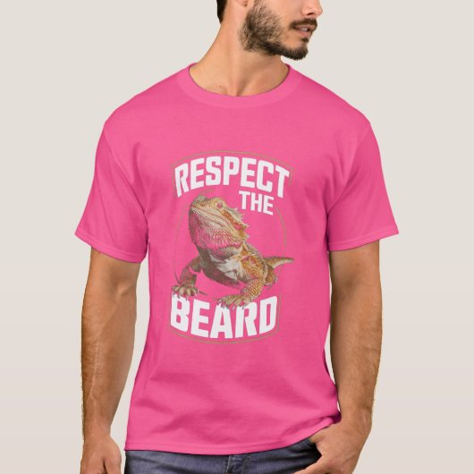 T-shirt Dragon Drôle Respecte Le Lizard De Barbe Et (Devant)
