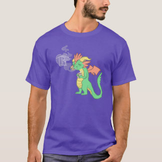T-shirt dragon fatigué (vers foncés.)