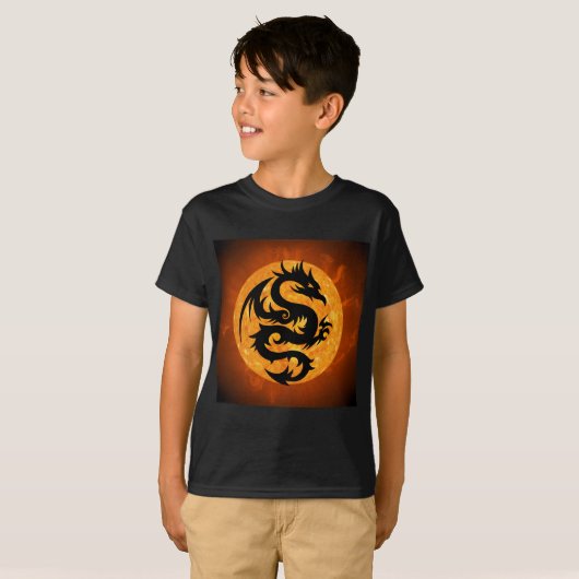 T-shirt dragon feu (Devant entier)