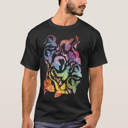 T-shirt Dragon Fire Dark Rainbow (Devant)