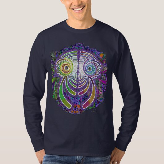 T-shirt Dragon flower power de fractale (Devant)