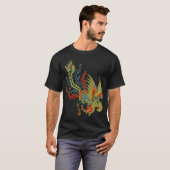 T-shirt Dragon graphique avec la tête de coq (Devant entier)