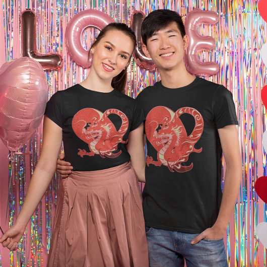 T-shirt Dragon Heart Valentine Unisex