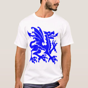 T-shirt Dragon héraldique 01 - Bleu