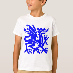 T-shirt Dragon héraldique 01 - Bleu