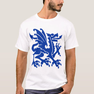 T-shirt Dragon Héraldique 01 - Bleu Marine